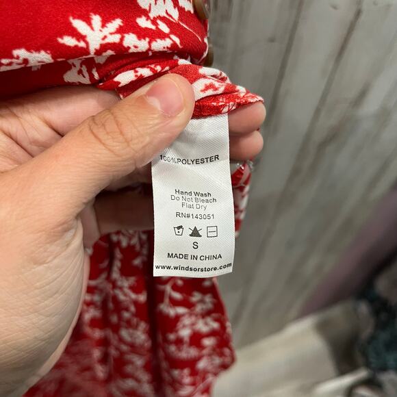 Windsor On Vacay Red Floral Maxi Skirt Buttons Resortwear Cruise Slit Small - Picture 4 of 9